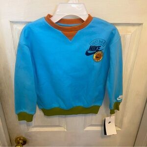 Nike Boys Blue Long Sleeve Crew-Neck Sweatshirt Size 6 - New